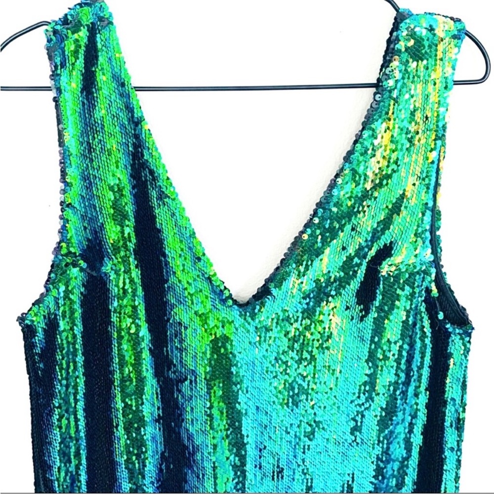 Free people sequin V-neck, mini shift dress - Picture 10 of 10
